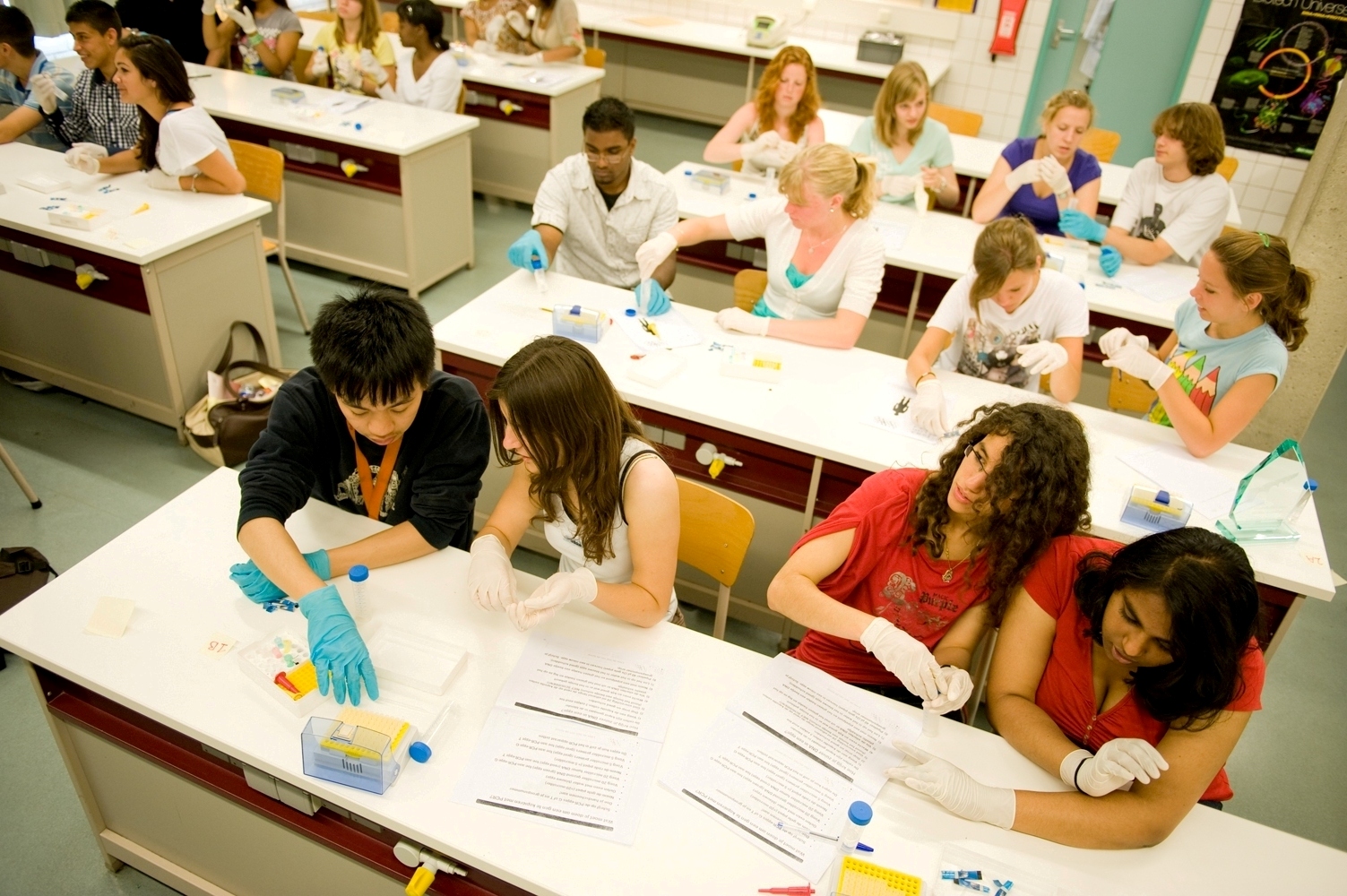 DNA lab with high school students